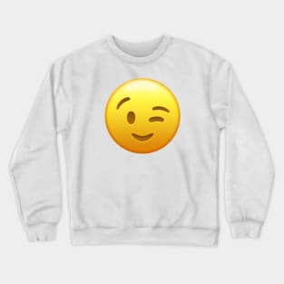 Emoji Winking Face Crewneck Sweatshirt